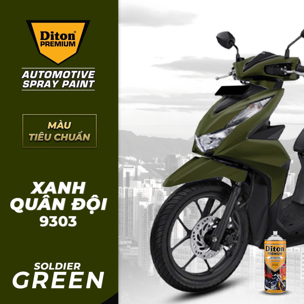 สีเขียวขี้ม้าทหาร 9303 ไดตัน