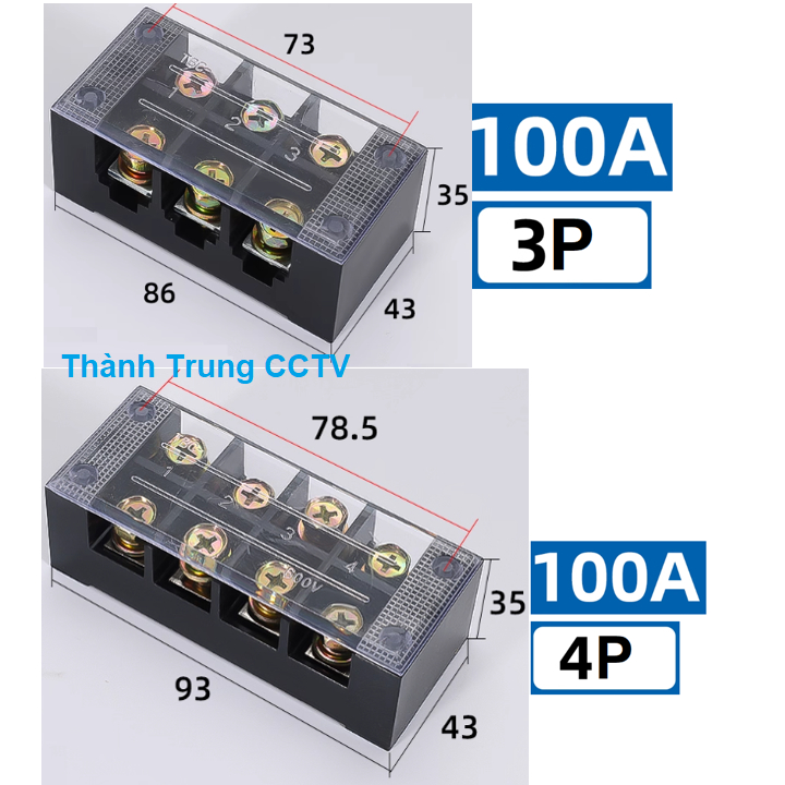 โดมิโนไฟฟ้า 100A 3P 4P – สะพานสายไฟ 100A 3P 4P