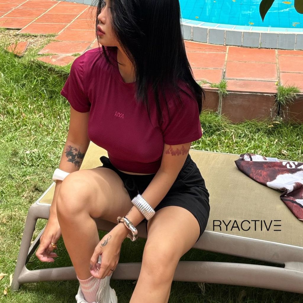 RYACTIVE baby tee - RYA BABY TEE Wine Red