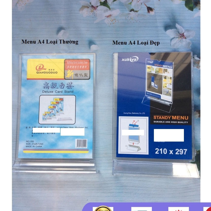 Mica Menu Shelf A4/A5 แบบหนาสวยงาม - ทุกขนาด