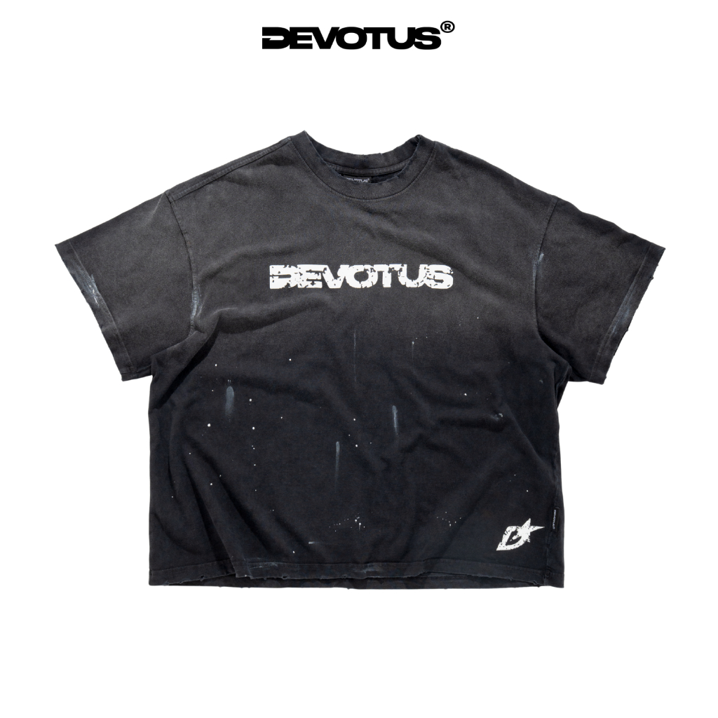 เสื้อยืดผ้าฝ้าย 100% CRACK WASHED BIG BOXY DEVOTUS LOCAL BRAND – INKFRAY CRACK WASHED – โปรปัง