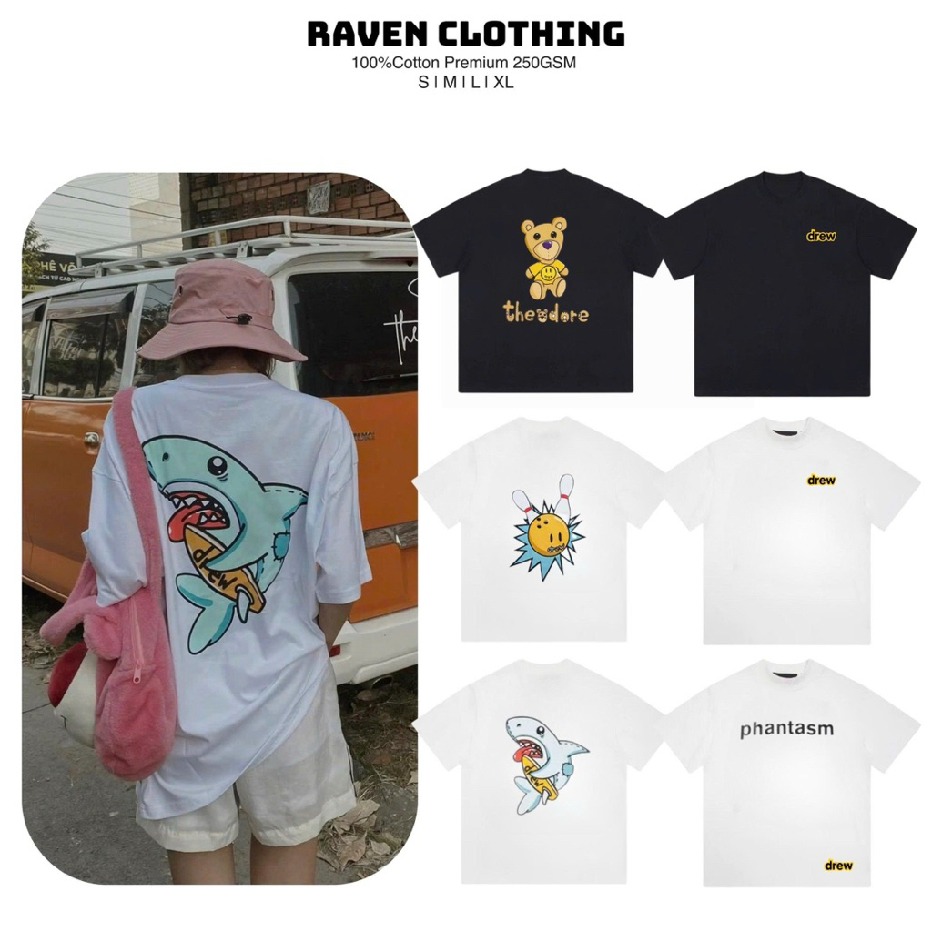 DREW SS7 เสื้อยืด Premium Full Tag - ผ้าคอตตอน 100% 250GSM hottrend 2025