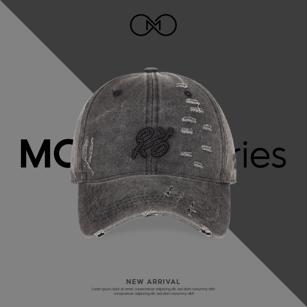 Jean Wash Cap Y2k OKKO MC อุปกรณ์เสริมหมวกถักผู้ชายและผู้หญิงผ้าล้างเงินบุคลิกภาพ Dusty นุ่มรูปแบบหั