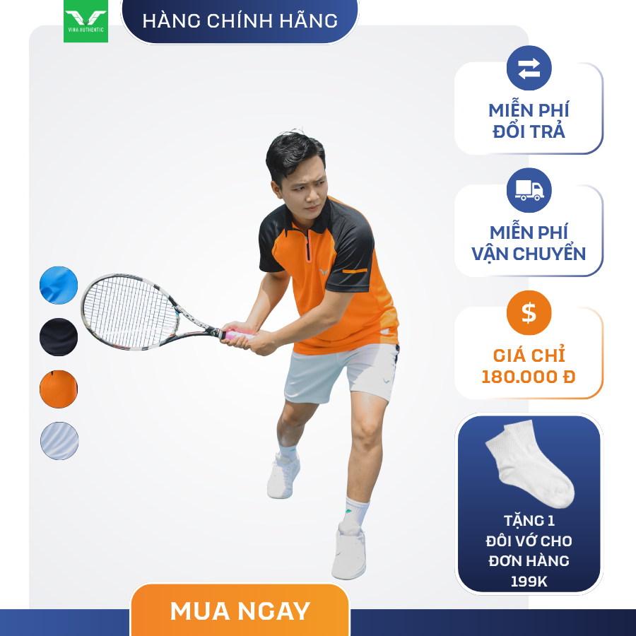 เสื้อยืดคอปกเปิดลงผู้ชาย Bolding คุณภาพสูง - Vina ของแท้ ahp03