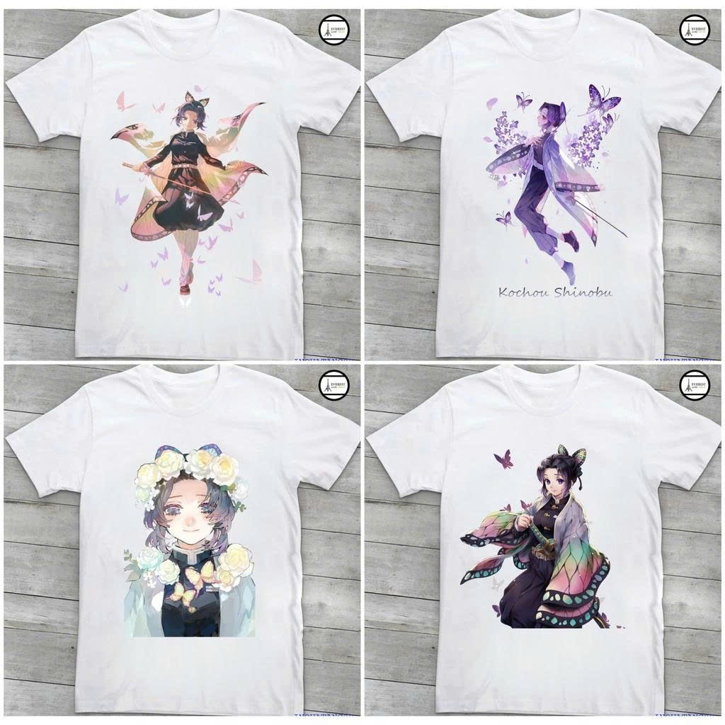 เสื้อยืดผู้ชายและผู้หญิง - Kimetsu no Yaiba Kochou Shinobu ทุกขนาด