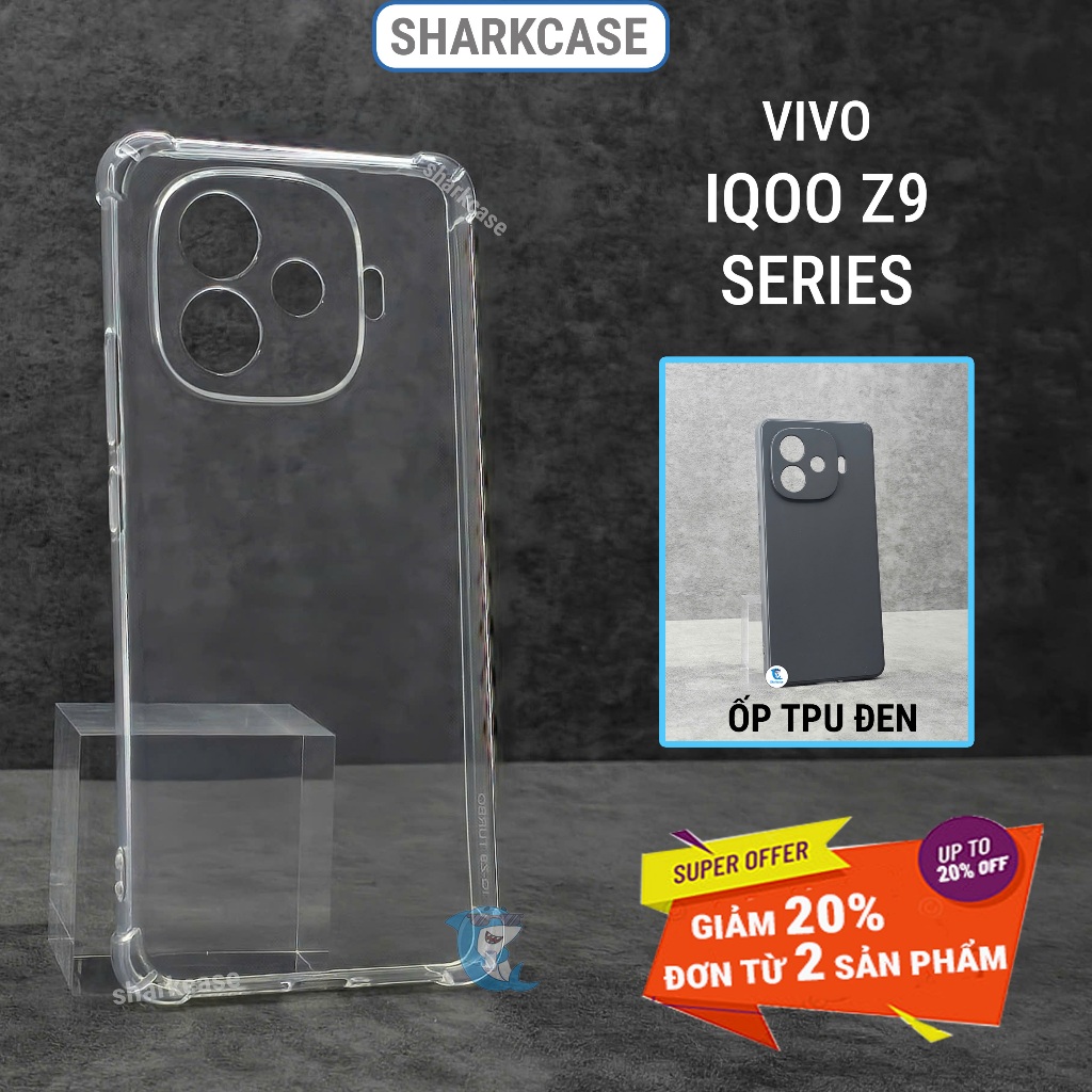 IQoo Z9 Turbo, Z9 5G, Z9x, Z9 Lite Plus soft tpu case ปกป้อง sharkcase กล้องโทรศัพท์