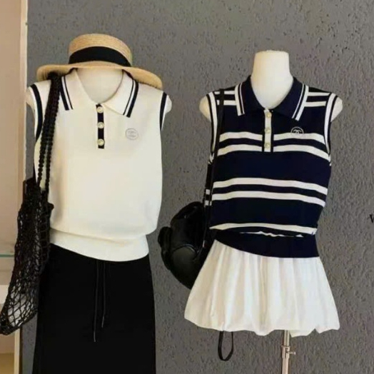 WGWE• สเวตเตอร์ mtg คอโปโลและรักแร้ กระดุมทองแดง 6760 wgwe สินค้า QC ฟรีไซส์