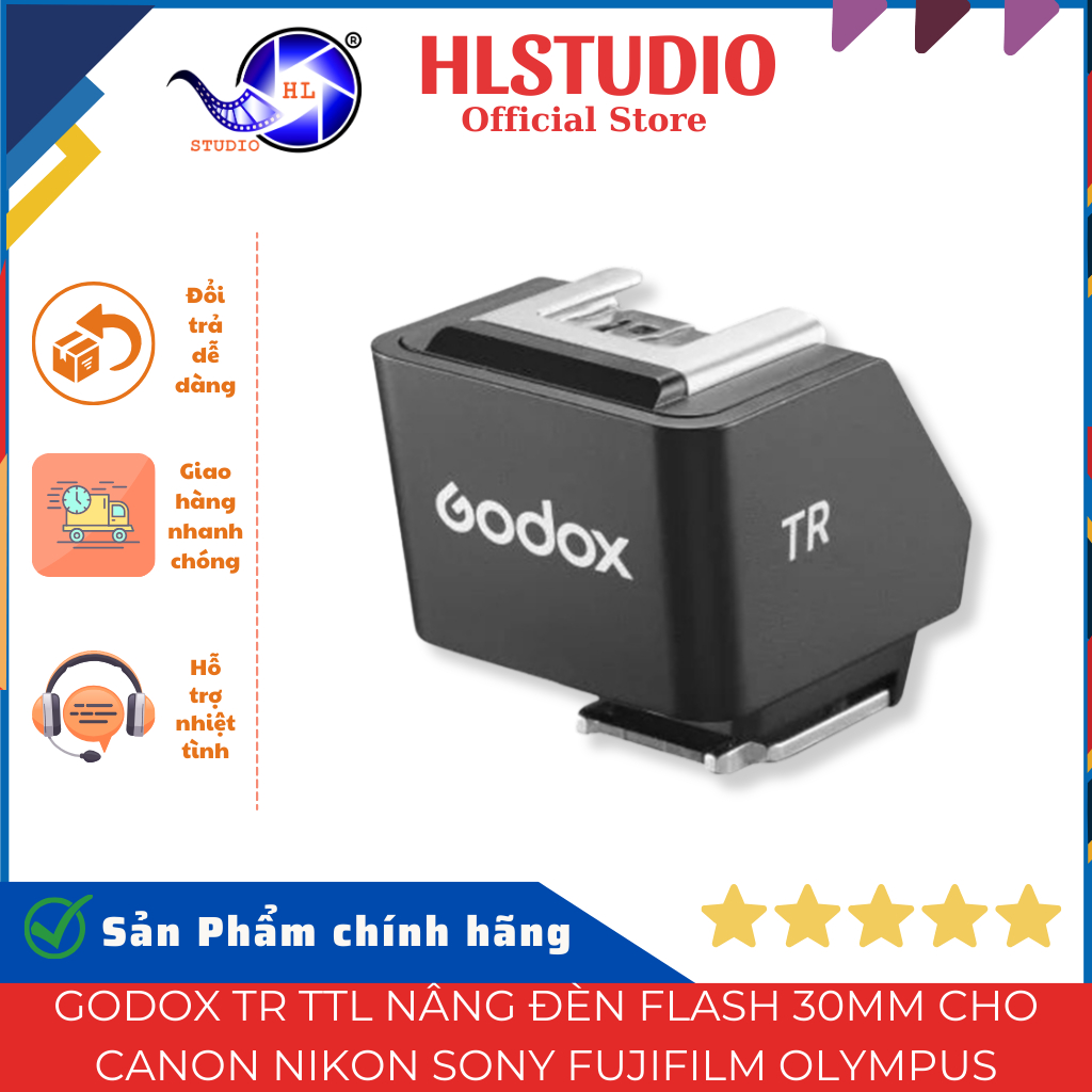 Godox TR TTL 30 มม. แฟลชลิฟท์สําหรับ Canon Nikon Sony Fujifilm Olympus - รองรับ TTL/HSS - สตูดิโอ HL