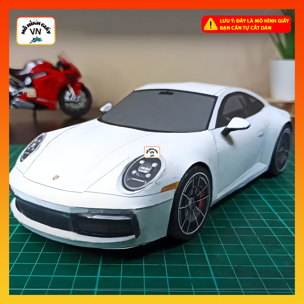 Porsche 911 Carrera S Assembled Paper Model - MohinhgiayVN