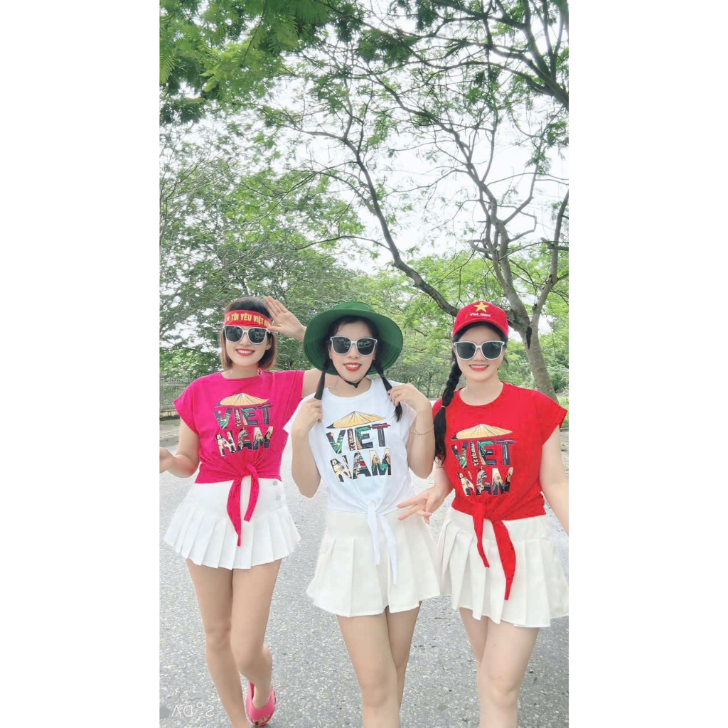 เสื้อยืดพิมพ์ลายพร้อม VIETAMES LETTERS ใน MANY สีเทรนด์ร้อนแรง DAN VU DANCE GROUP UNIFORM EACH DAY 2