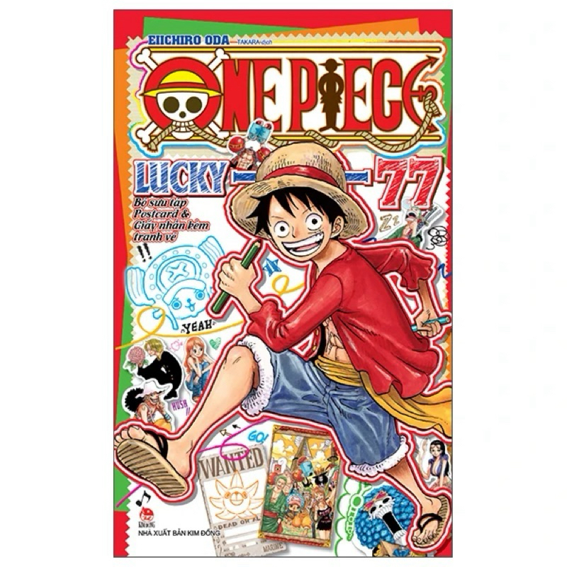 One Piece Lucky 77 - โปสการ์ดและคอลเลกชันข้อความพร้อมภาพวาด