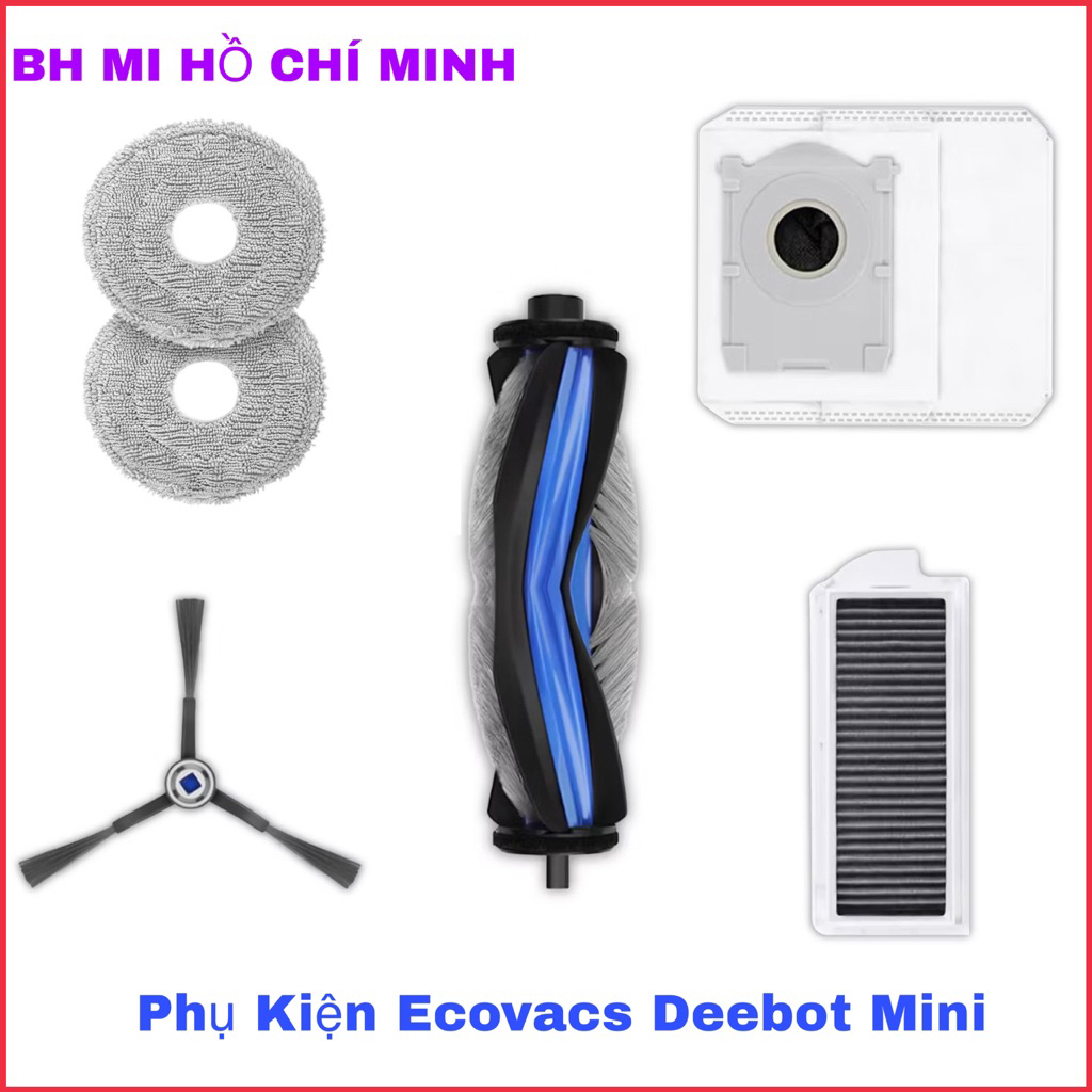 Ecovacs Deebot Mini Accessory Set รวม: แปรงหลัก / แปรงข้าง / ผ้าทําความสะอาด / กรองฝุ่น / ถุงขยะ