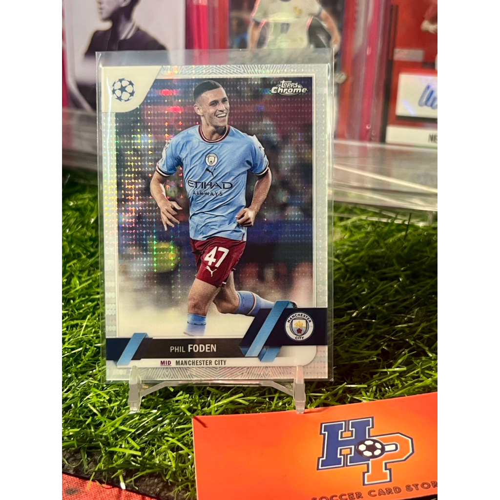 การ์ดฟุตบอล Phil Foden Pulsar Topps Chrome UCL 2022/23