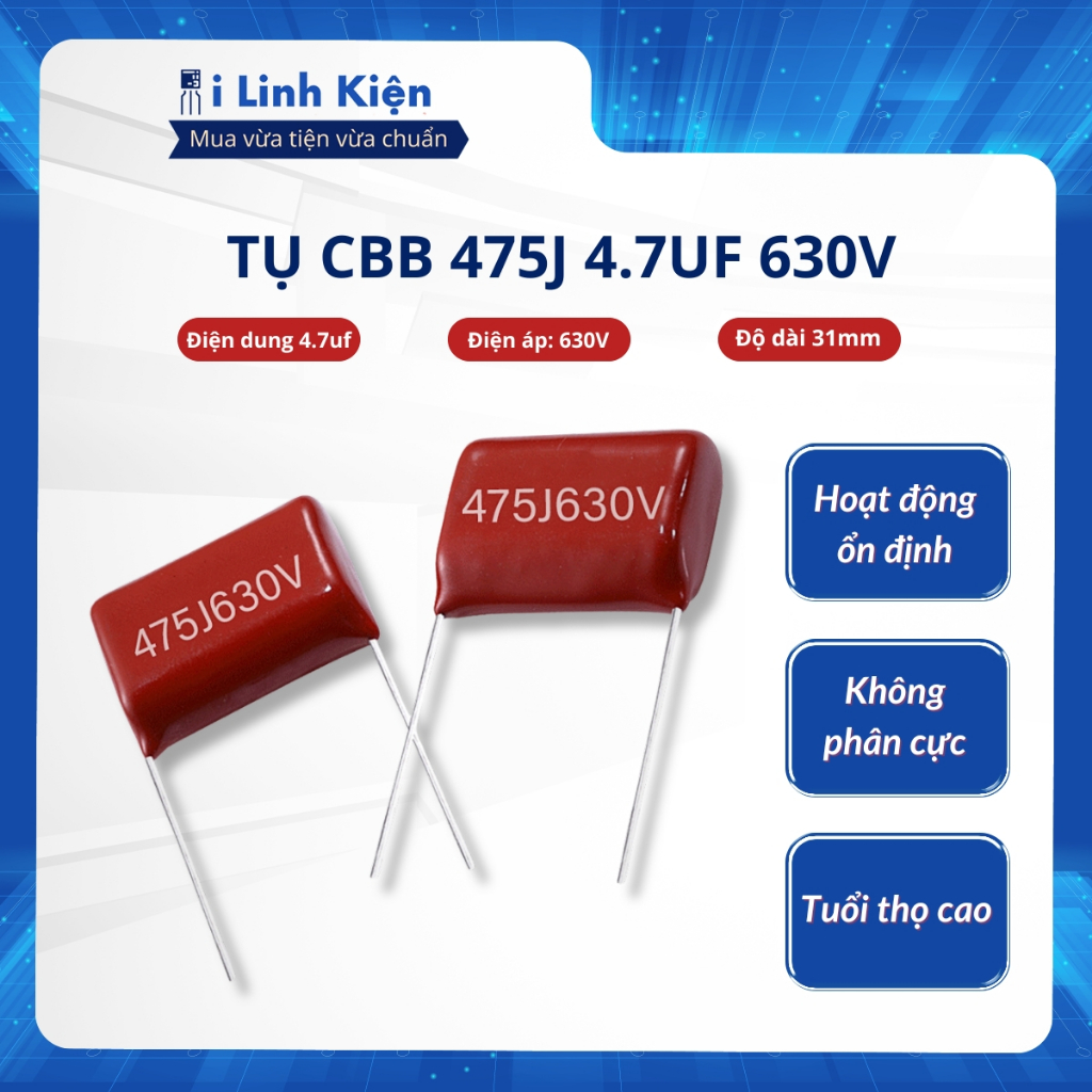 ตัวเก็บประจุ CBB 475J 4.7uF 630V 25mm