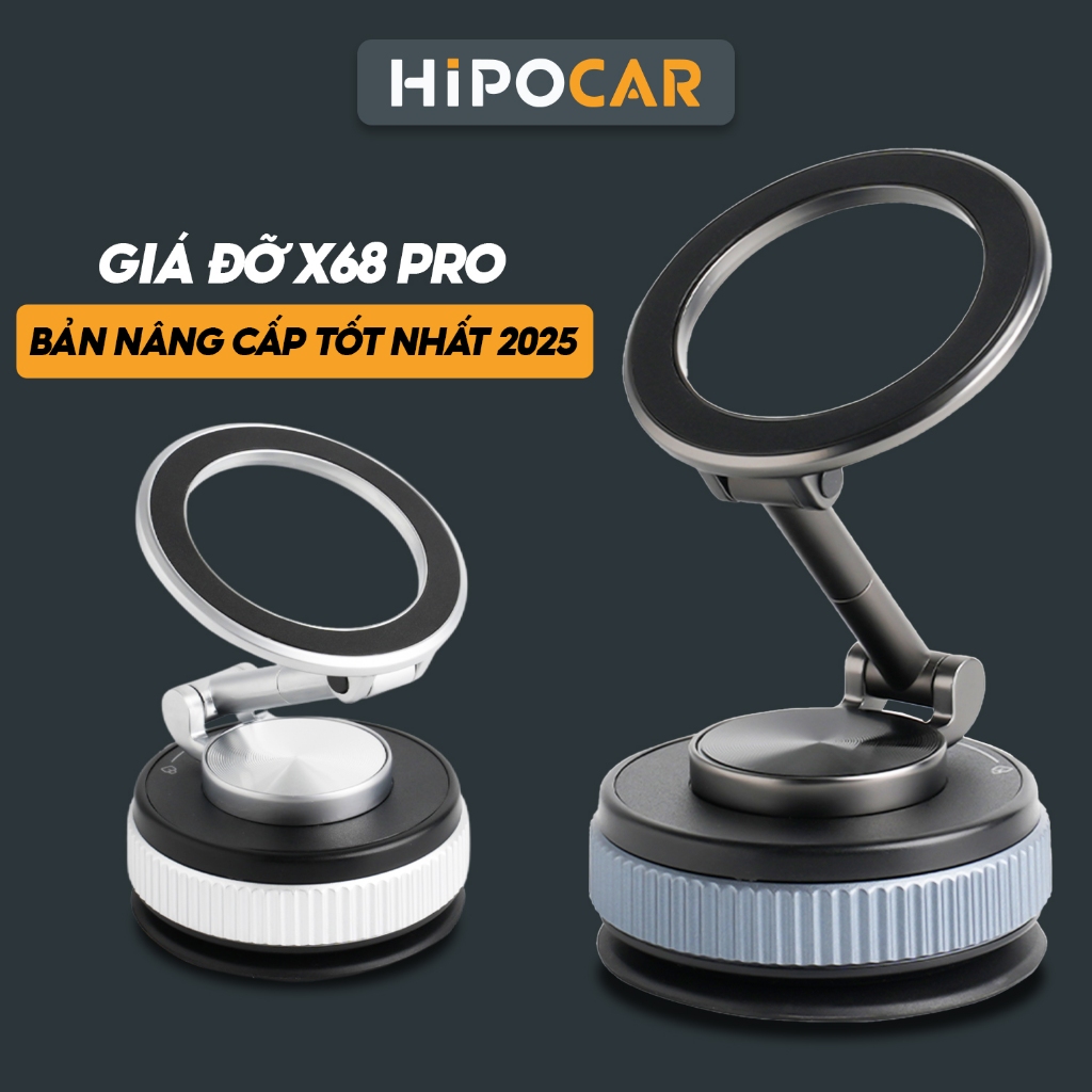 K007 Pro HipoCar ที่วางโทรศัพท์ในรถยนต์ อัพเกรดด้วยแม่เหล็ก ฐานซิลิโคนสูญญากาศ สําหรับยึดกระจก taplo