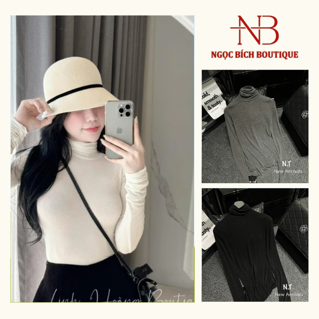 เสื้อความร้อนกระดาษผู้หญิงคอปกสูงเสื้อยืดผู้หญิงคุณภาพสูงสินค้าของแท้ไม่มีซับในไม่มีกระดิก nnh ฮิ๊บ