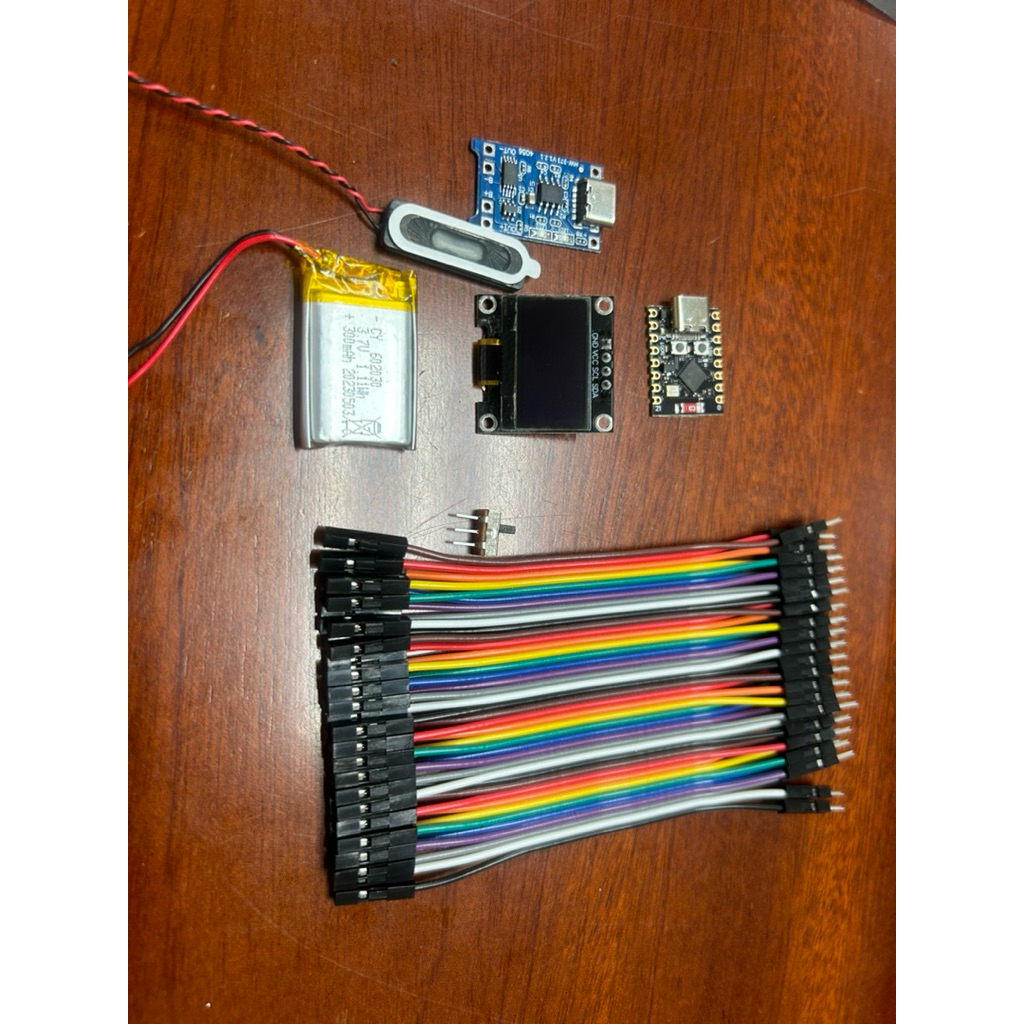 Dasai Mochi ชุดส่วนประกอบแบบเต็ม – แบตเตอรี่ 200, 300mAh, ESP32-C3, โมดูลเซ็นเซอร์สัมผัส, OLED 0.96,