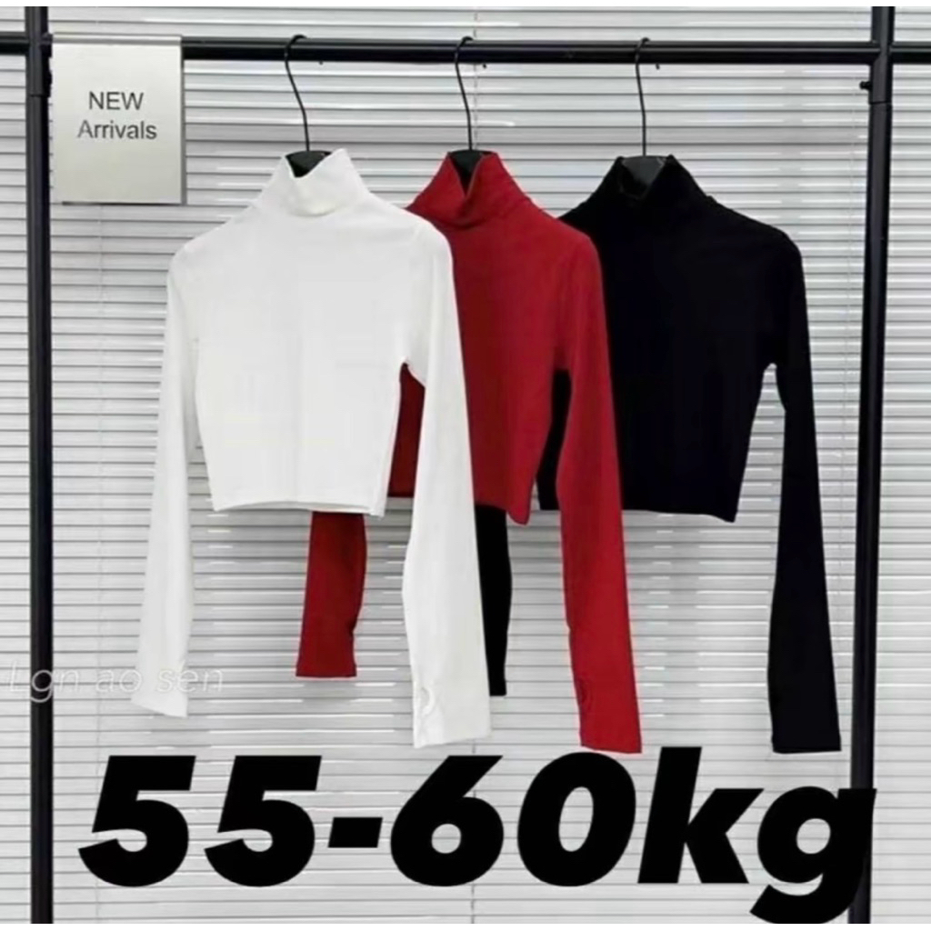 COMBO 3 CROPTOP COLLAR SHIRT ขนาดใหญ่ 55-60KG 7P คอจากสั้นบนระฆัง