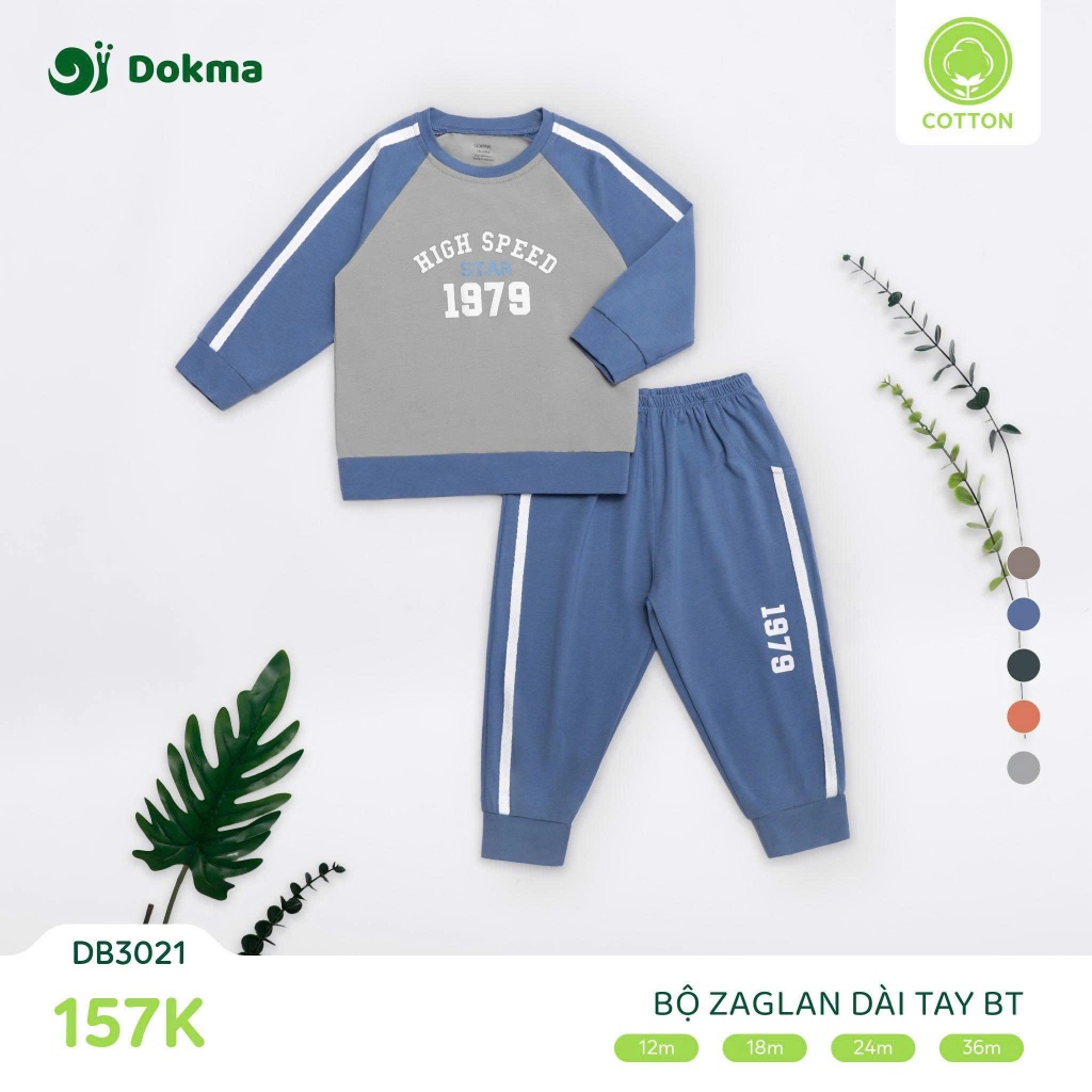 ชุดไหล่แขนยาว Dokma ผ้านุ่มสําหรับเด็กทารก DB2412 DB3170 DB3021