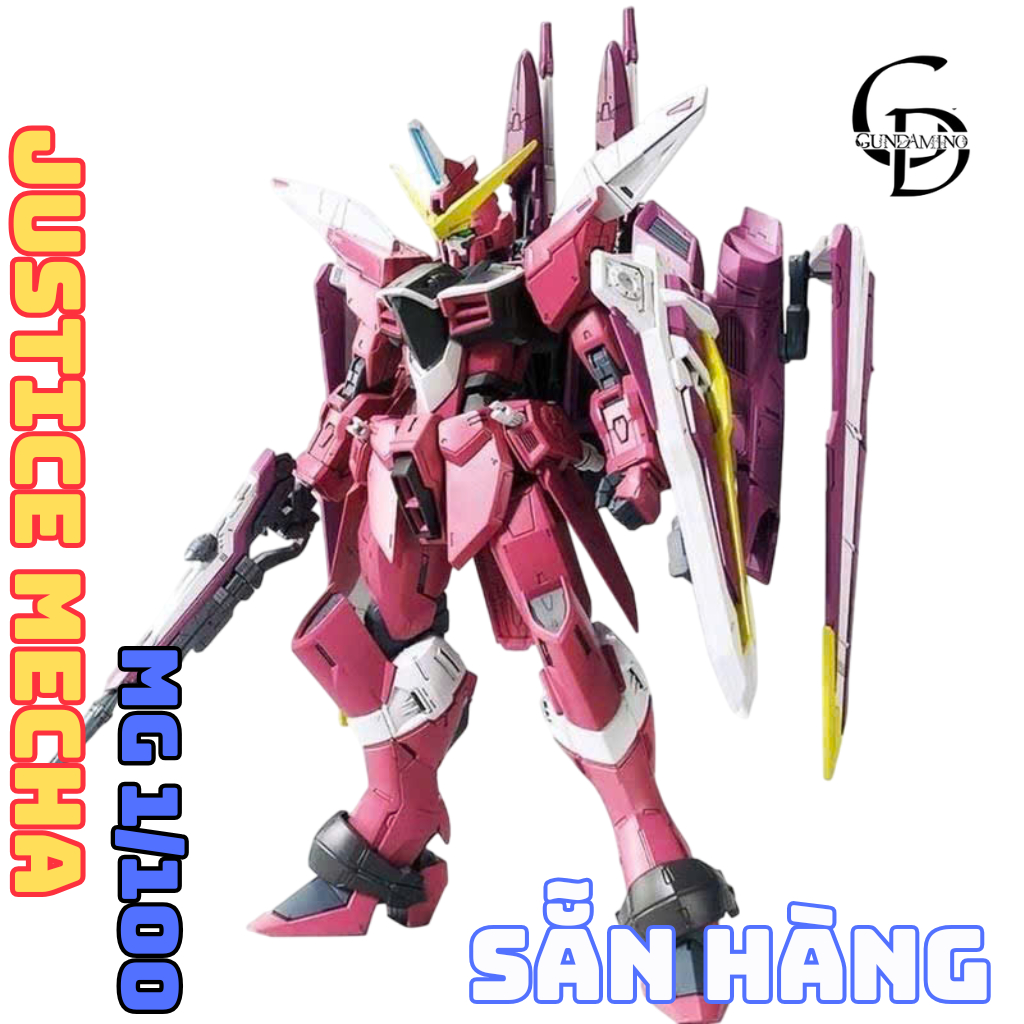 [AVAILABLE] GAOGAO MG 1/100 JUSTICE MECHA Assembly Model (ฟรีฐานและน้ํา)