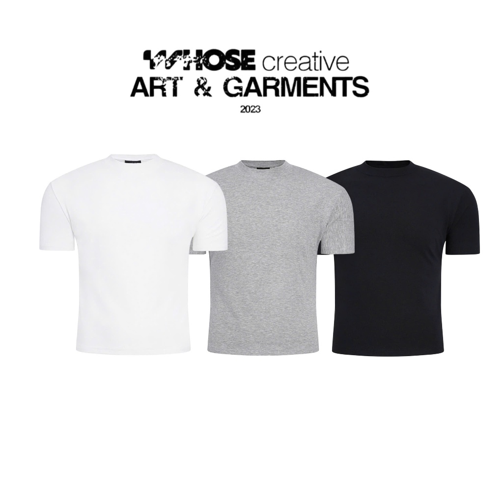 BODY FIT TEE - WHOSE STUDIO เสื้อเชิ้ตบอดี้คอนพื้นฐาน 3 สี