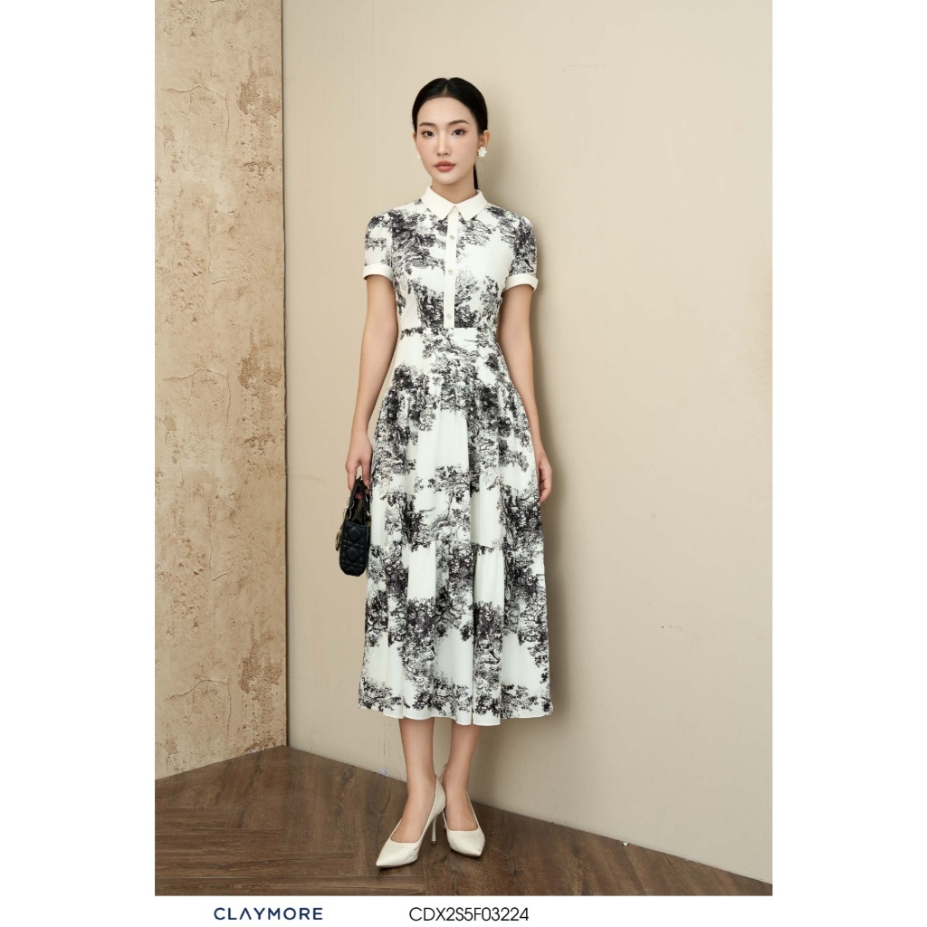 ชุดเดรสคอเต่าเยอรมันยาว 3 ชั้นสําหรับผู้หญิง CLAYMORE MS CDX2S5F03224 ชุดเดรสสตรีทออฟฟิศผู้หญิง