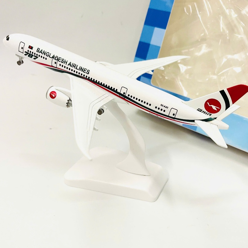 เครื่องบินสายการบินแห่งชาติ Biman Bangladesh Airlines Boeing 787-8 DRLT Scale 1:400 ผงเคลือบโลหะผสม