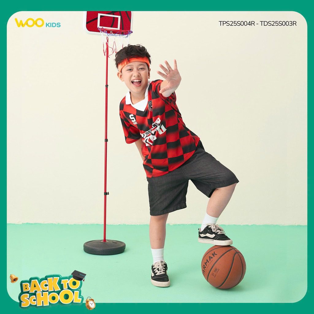 เสื้อยืดเด็กคอปกเด็กชาย TPS25S004R (อายุ 9-16 ปี) แข็งแรง บุคลิกภาพ - WooKids