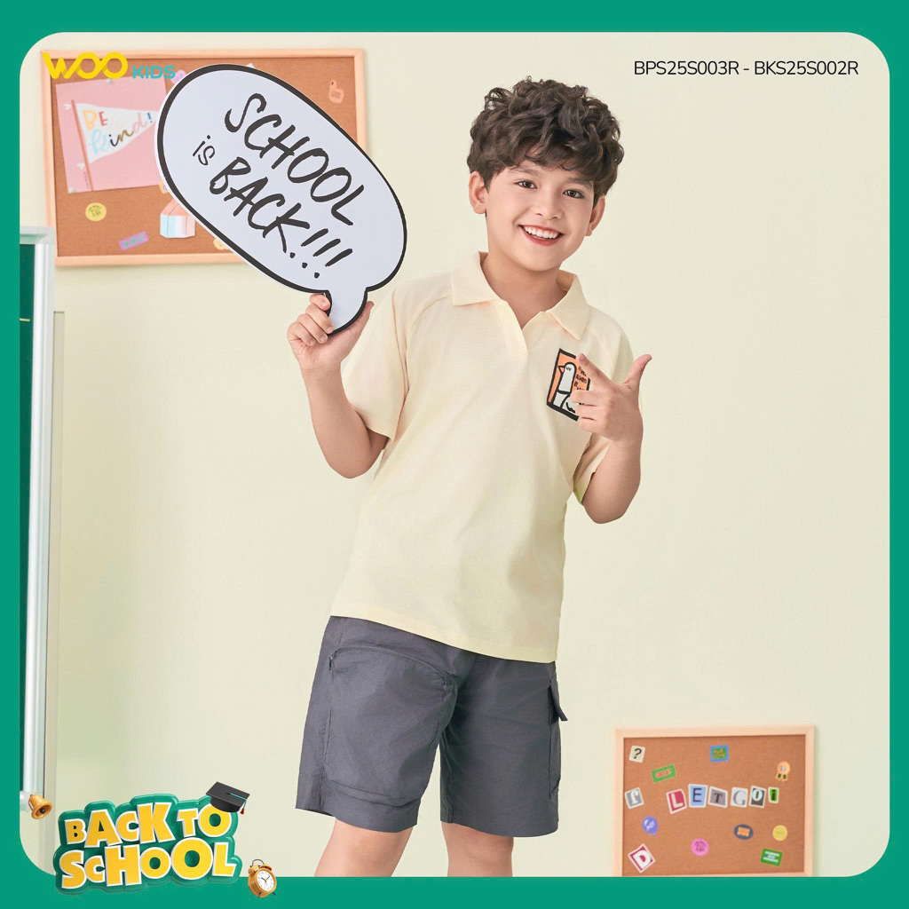 เสื้อยืดเด็กคอปกเด็กชาย BPS25S003R (อายุ 2-8 ปี) บุคลิกภาพและสุขภาพ - Wookids