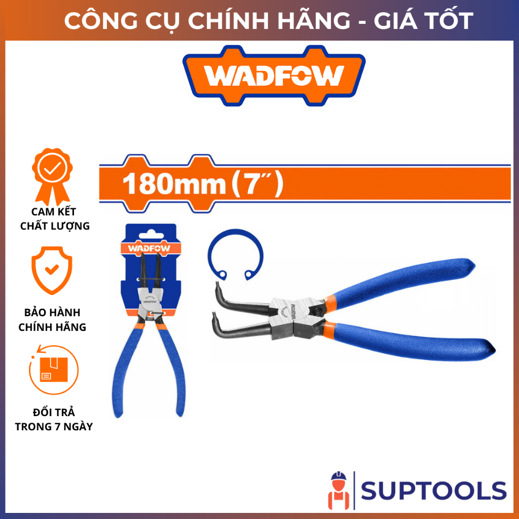 คีมเปิดปากโค้งแหวนด้านใน 7" WADFOW WPL9C74 (เครื่องมือ)