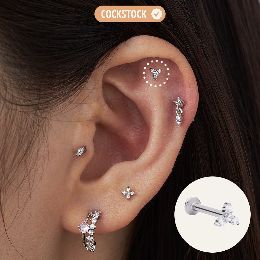 GLITTER MISSILE TITANIUM EARRING COCKSTOCK 3 TITANIUM ต่างหู