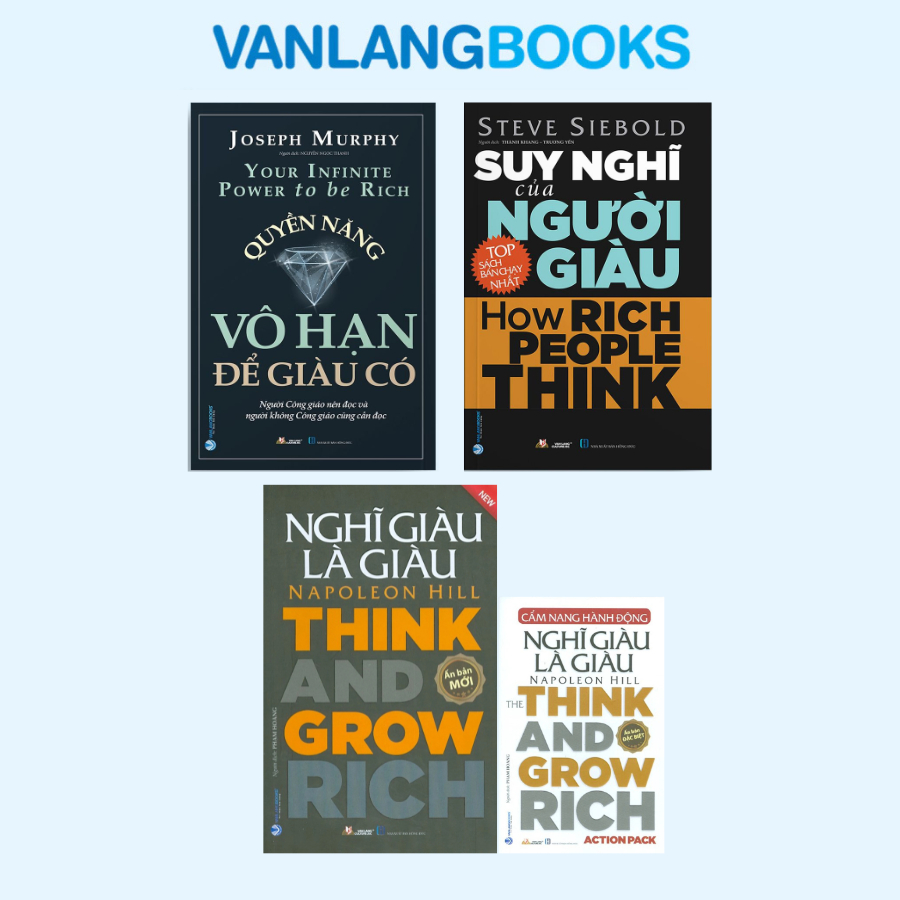 หนังสือ - Combo of 4 เล่ม - Infinite Power to Get Rich+Think and Rich (ชุด 2C)+Thinking of Rich Peop