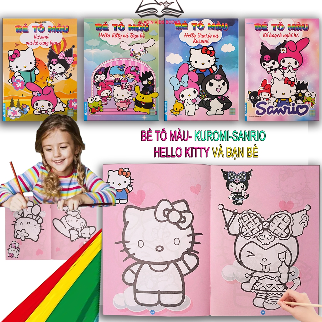 หนังสือ - สมุดระบายสี Kuromi Sanrio Hello Kitty และผองเพื่อน