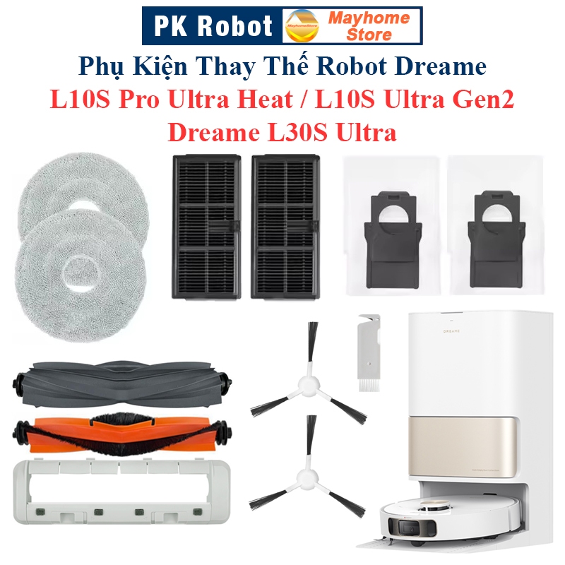 Dreame L10S Pro Ultra Heat Robot Replacement Accessories, L10S Ultra Gen2, L30S Ultra/ Roller Brush,