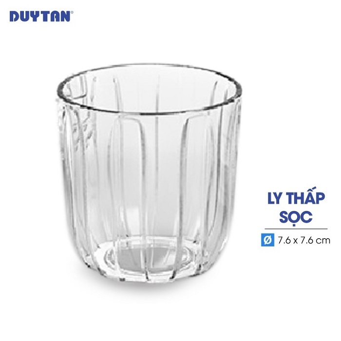 DUY TAN แก้วทรงเตี้ยลายทางพลาสติก 238ml (Ø 7.6 x 7.6 ซม.) - 13481