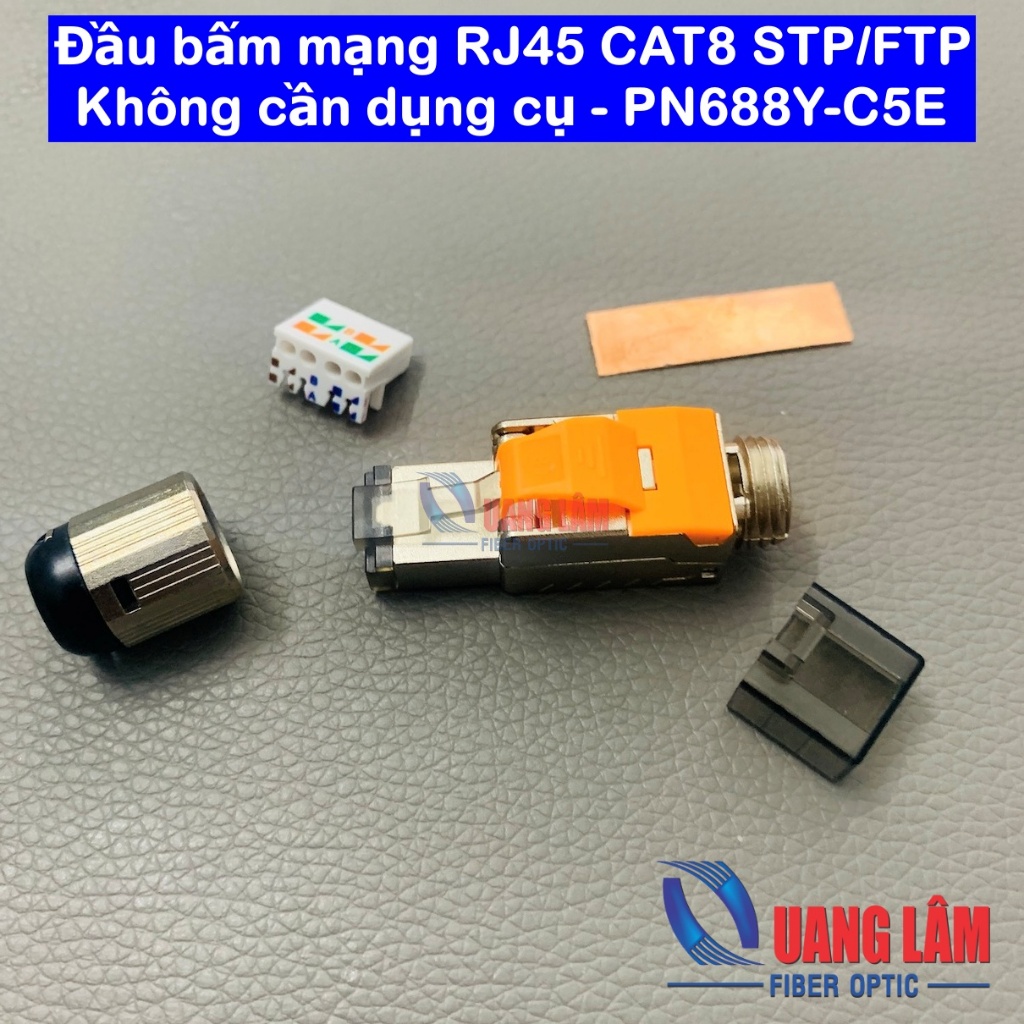 สวิตช์เครือข่าย RJ45 CAT8 FTP/STP - โล่ป้องกันการรบกวน - ไม่ต้องใช้เครื่องมือ - PN2020-C8