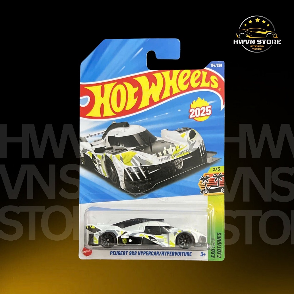 Hotwheels Peugeot 9X8 Hypercar รถโมเดลสีขาว