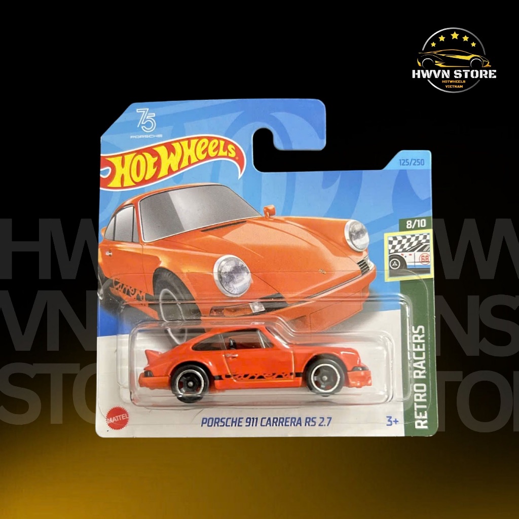 Orange Porsche 911 Carrera Short Card Hotwheels Model Car