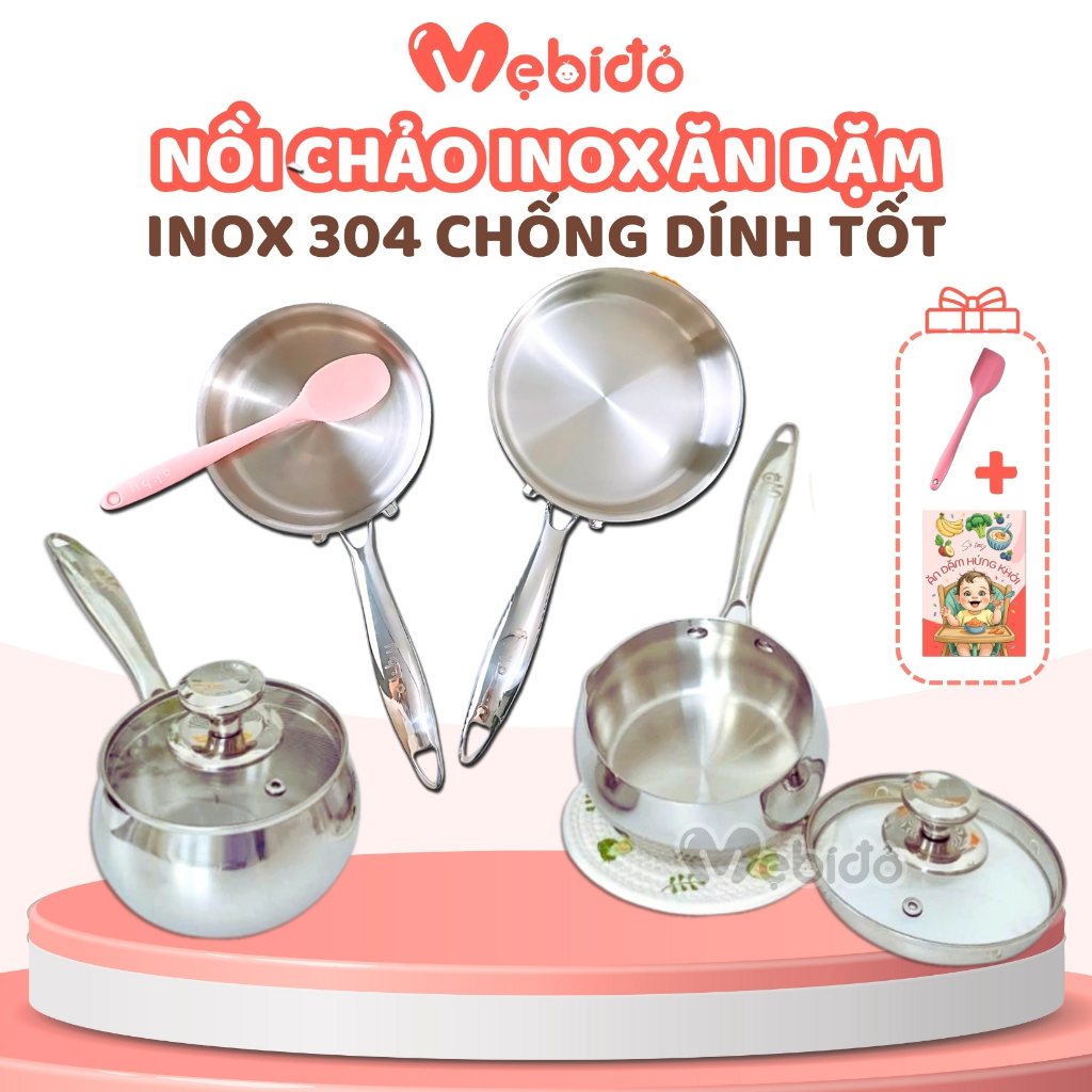 Mumbebe Lion 304 ชุดหม้อทําอาหารโจ๊กสแตนเลสสําหรับทําอาหารอาหารเด็ก Pumpkin Mom Shop