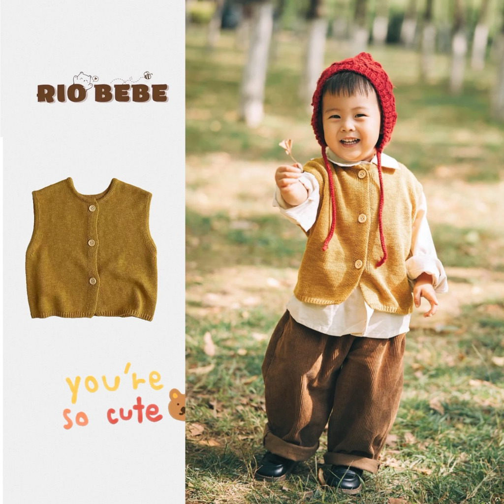 [QCCC-MQUEEN] Yellow GILE Round Neck Oganic Wool Vertical Buttons Plain Pattern for Soft Weled Pc