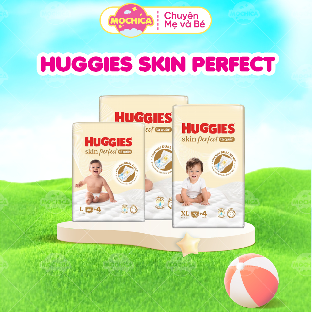 (SUPER SAVING COMBO)Huggies Skin Perfect ผ้าอ้อมเวอร์ชั่นใหม่ ไซส์ NB76 อัพเกรดจาก Huggies Melaleuca