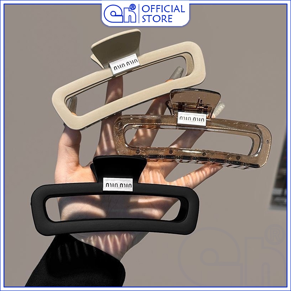 QH29 13CM กิ๊บติดผมกรงเล็บฉลาม ขนาดใหญ่ ทรงสี่เหลี่ยม ลาย Min Min คุณภาพสูง