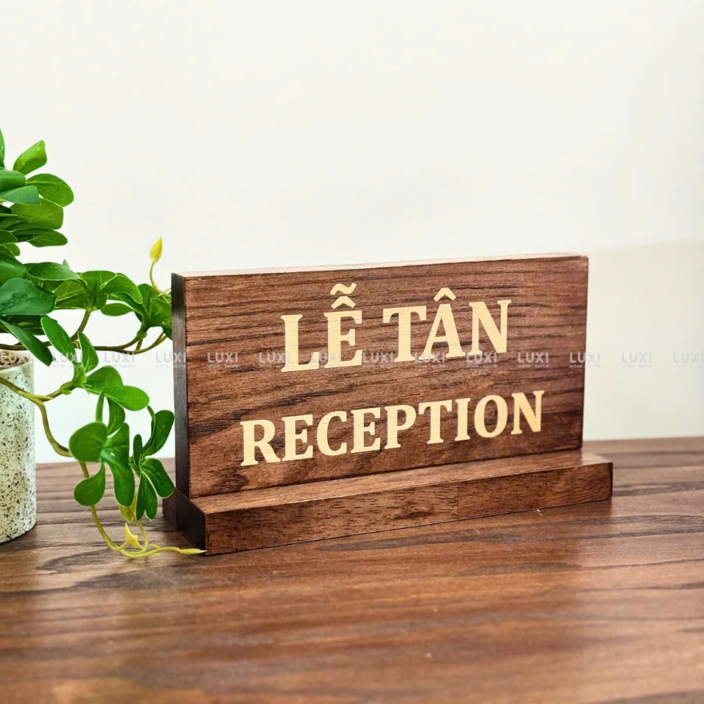 HCM l LUXURY TABLE RECEPTION WOODEN RECEPTION DECOR, OFFICE, HOTEL - LUXI DECOR HCM