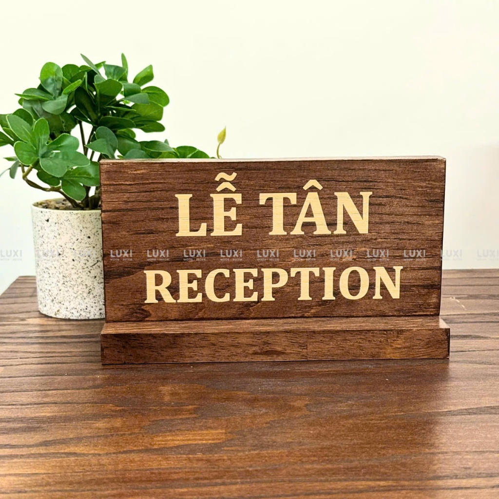 [รูปถ่ายจริง] RECEPTION WOODEN RECEPTION TABLE - LUXI DECOR FACTORY