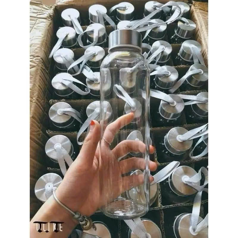 [Category 1] Combo ขวดแก้ว 5 ขวด ความจุ 300ml, 500ml ขวดแก้วแบนเอียง 350ml สวยงาม