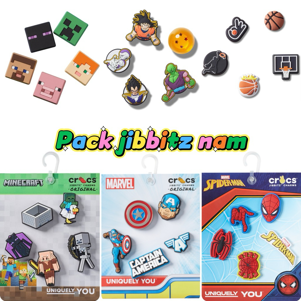 SET JIBBITZ CHARM STICKER STANDARD BRAND Star Wars-Lighting Mcqueen-Naruto