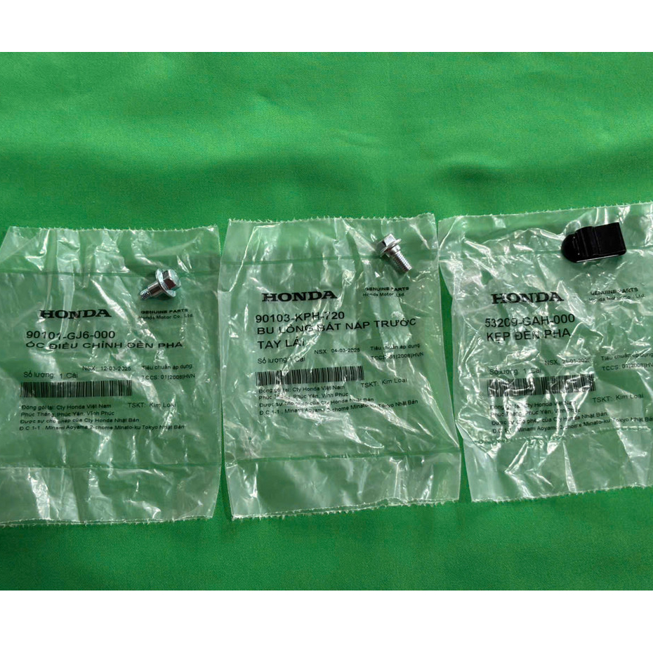 ชุดสกรูปรับไฟหน้า 90101GJ6000, น๊อตฝาหน้า 90103KPH720 และแคลมป์ไฟหน้า 53209GAH000 สําหรับ Future neo