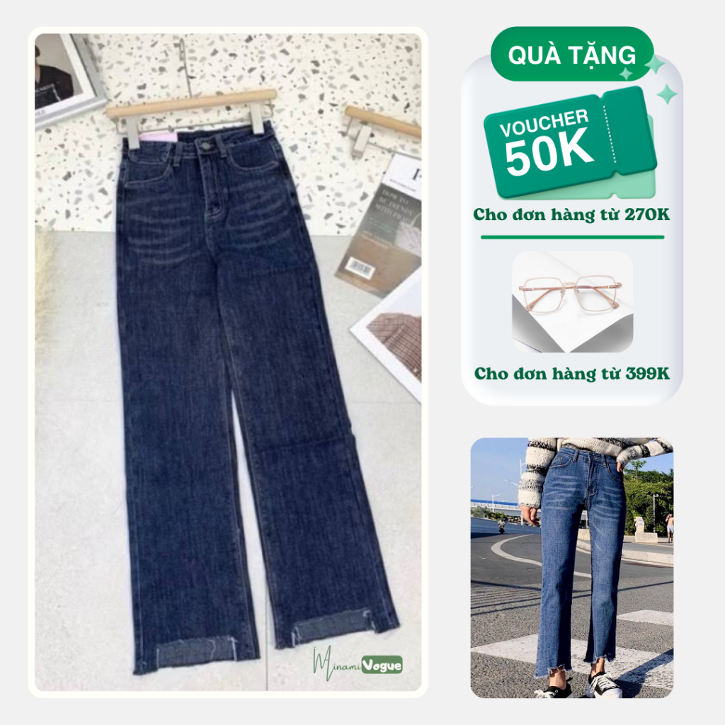 Basic Straight-Leg Jeans กางเกงยีนส์ผู้หญิงปกปิด Minami Vogue