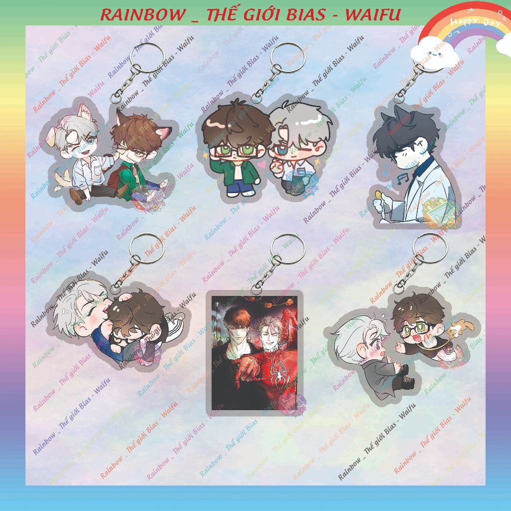 Nerd project พวงกุญแจ micha 5 ซม., พวงกุญแจอะคริลิค manhwa bookworm โครงการ bl