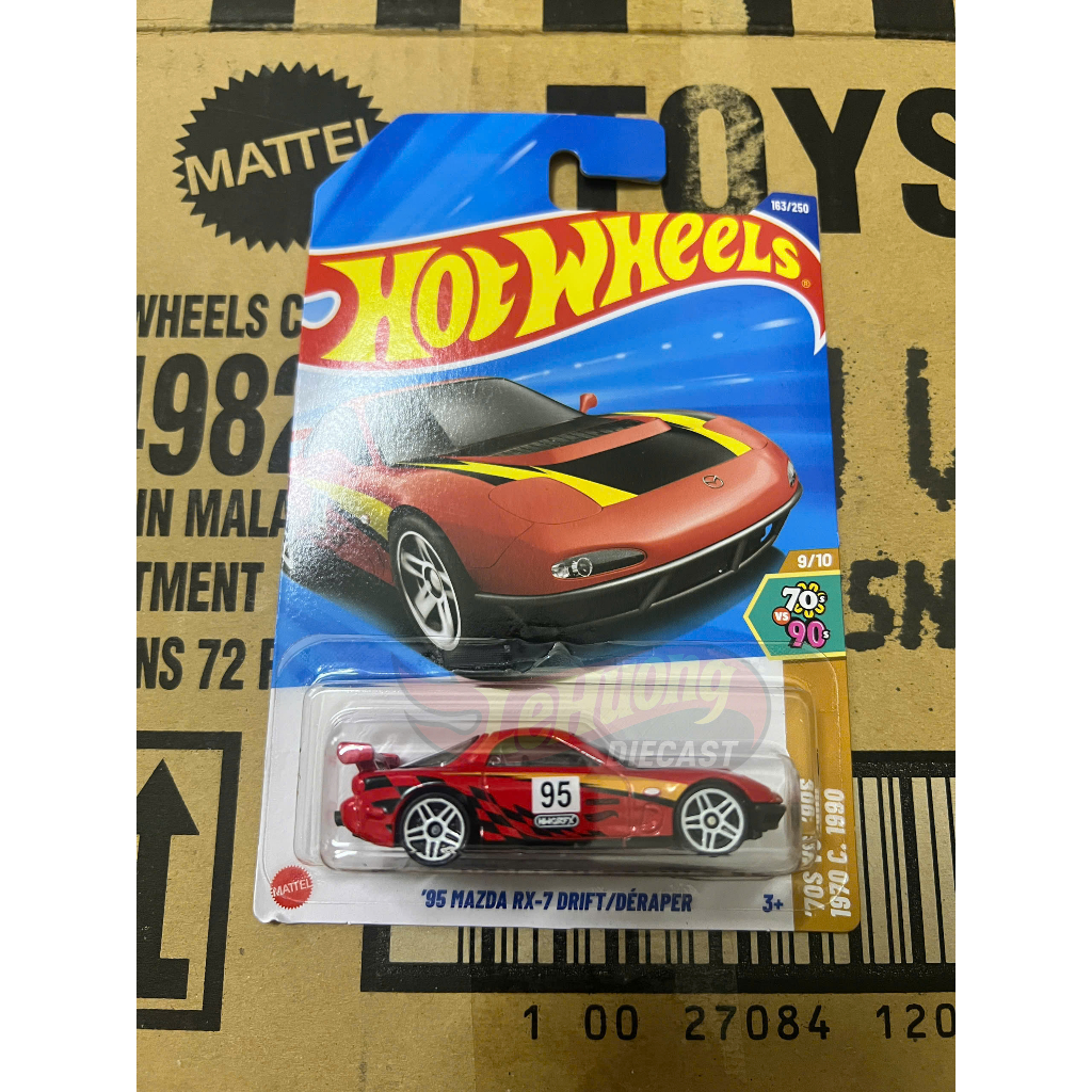 LeHuong Diecast - Hot Wheels 95 Mazda Rx-7 Drift Red Case N 2025